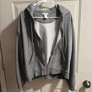 H&M Gray Zip-Up Hoodie women’s medium